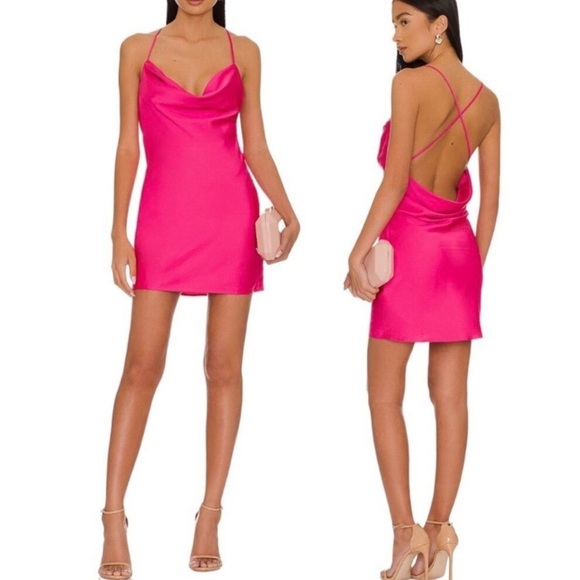 Lovers and Friends Taylor Mini Dress in Hot Pink Fuchsia Size Medium - Picture 1 of 11
